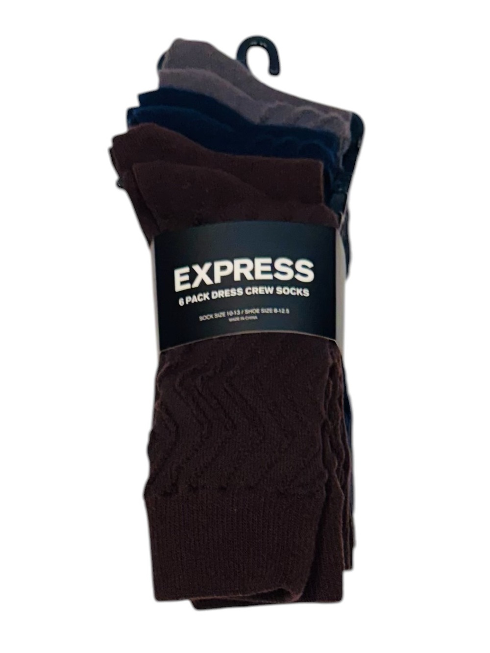 EXPRESS NWT Mens 6 Pack Socks Textured Dress Crew Socks